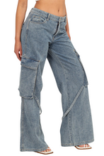 Load image into Gallery viewer, Willow Denim Cargo Pants