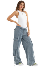 Load image into Gallery viewer, Willow Denim Cargo Pants