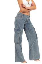 Load image into Gallery viewer, Willow Denim Cargo Pants