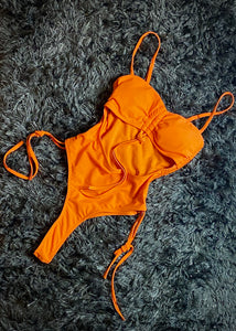 Orange Bandage One-Piece Swimsuit